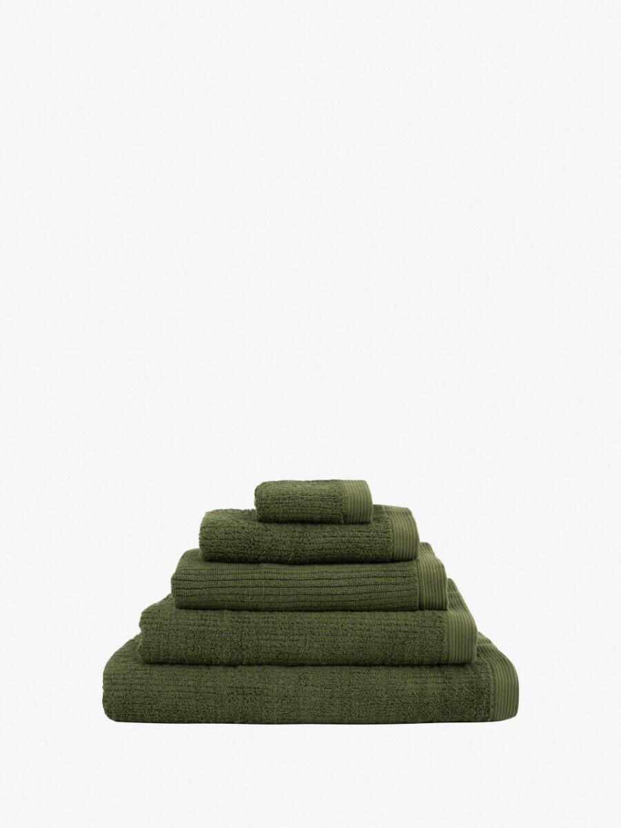 Esprit 50x80cm Olive Khaki Green 800GSM Porto Cotton Ribbed Bathroom Bath Mat — image 2