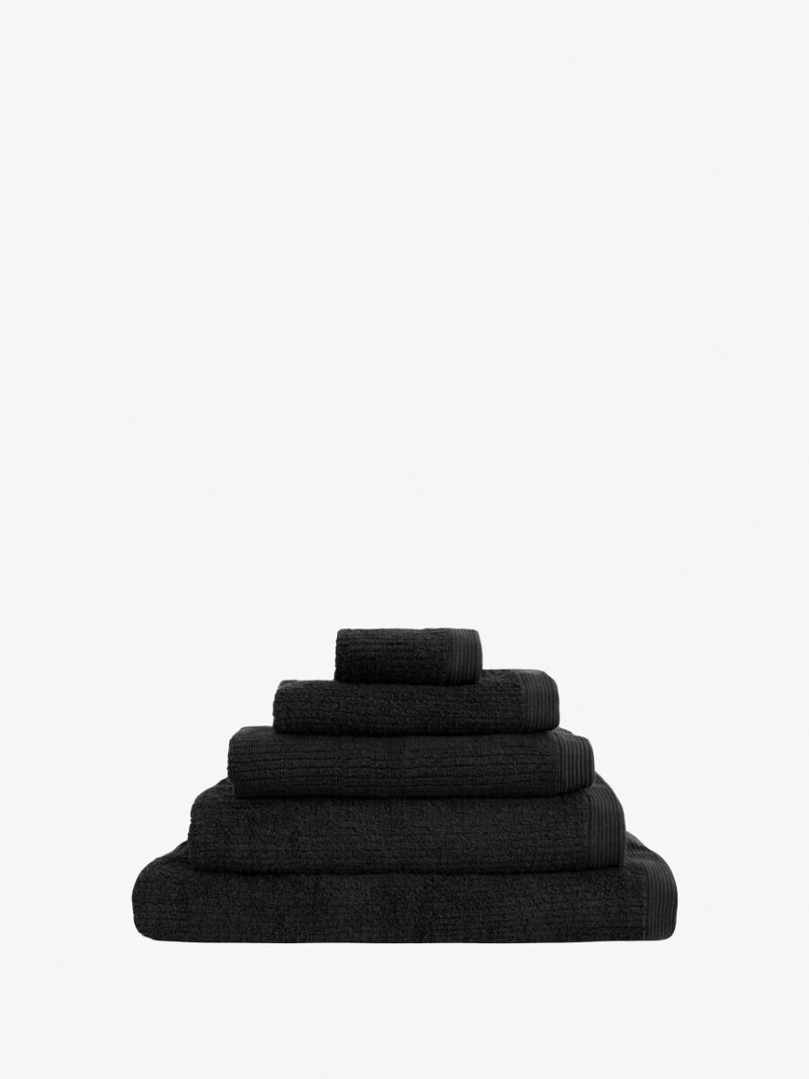Esprit 50x80cm Onyx Black 800GSM Porto Cotton Ribbed Bathroom Bath Mat — image 2