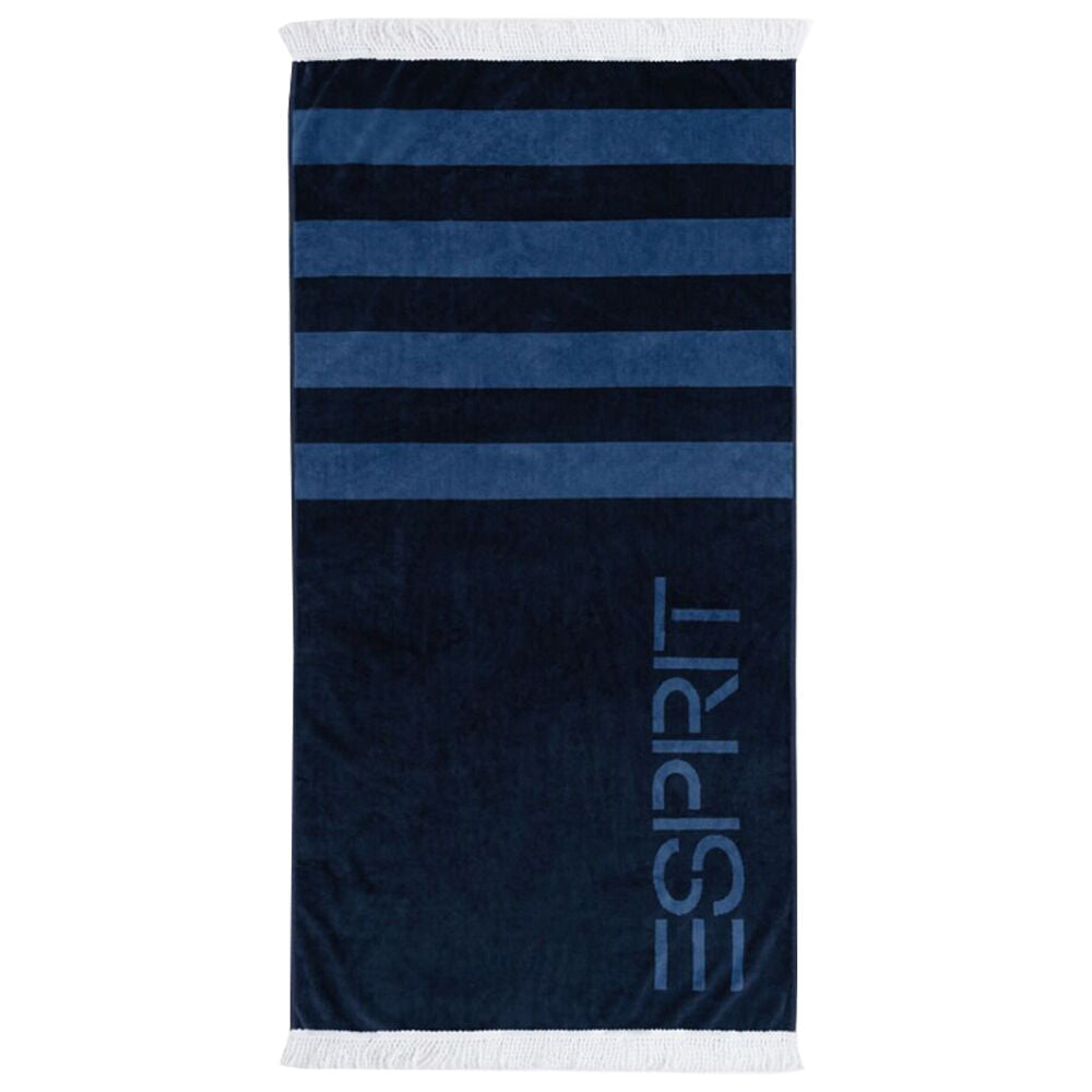 Esprit 80cm x 160cm Black Stripes Horizon Cotton Beach Towel 400gsm