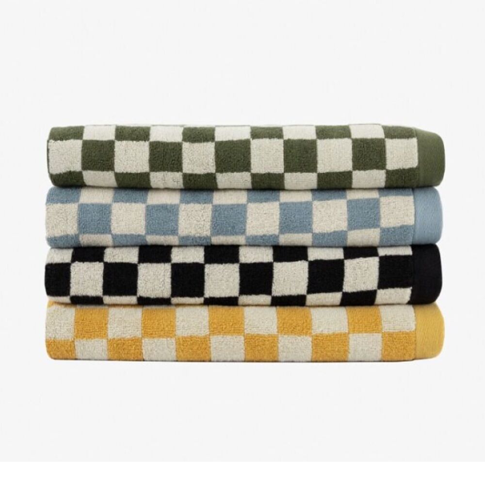 Esprit 550GSM Zenith Bathroom Cotton Bath Sheet Checkered Honey Yellow (2 Pack) — image 4