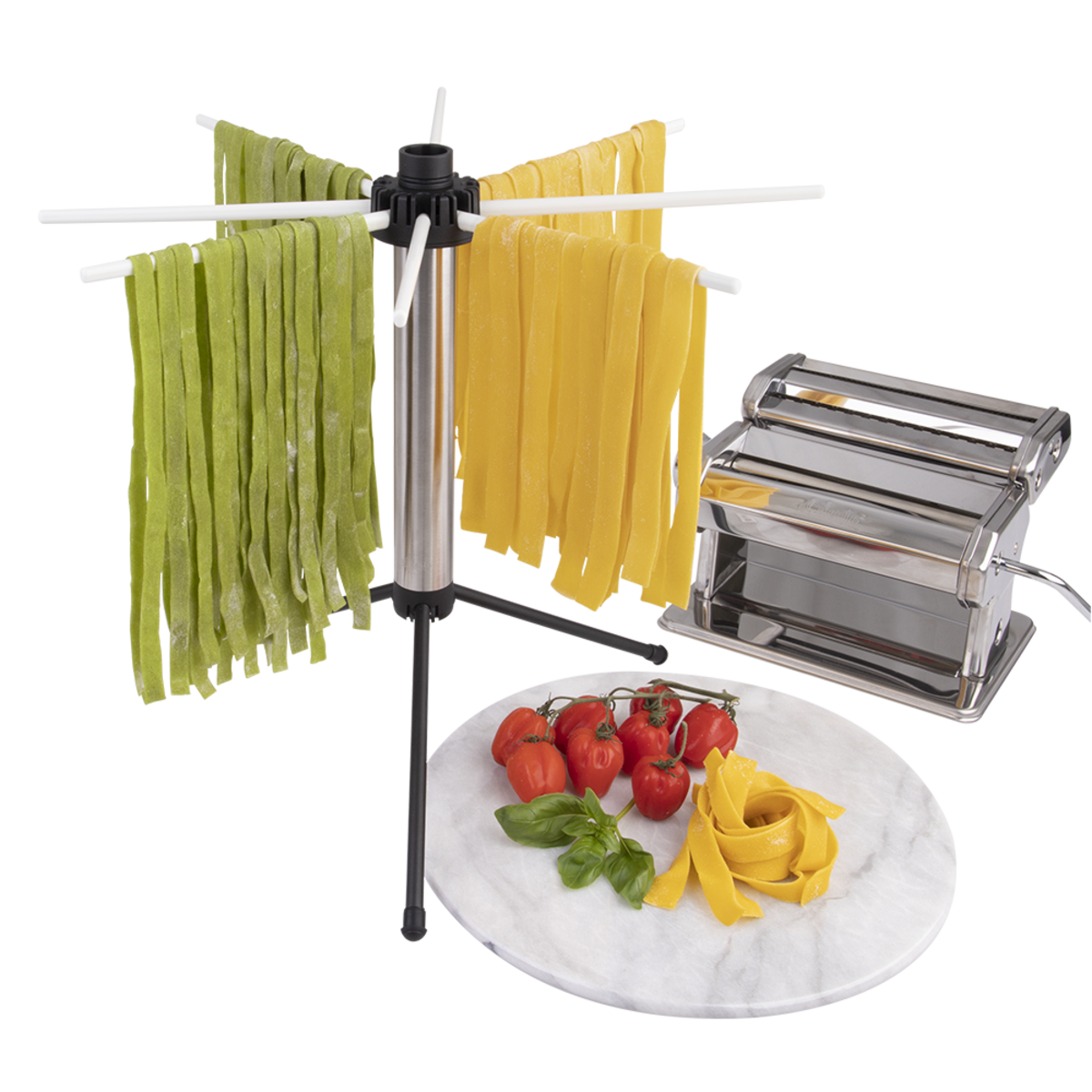 AL Dente Collapsible Pasta Drying Rack 8-Arm Noodle Stand Kitchen Cooking (2 Pack) — image 6