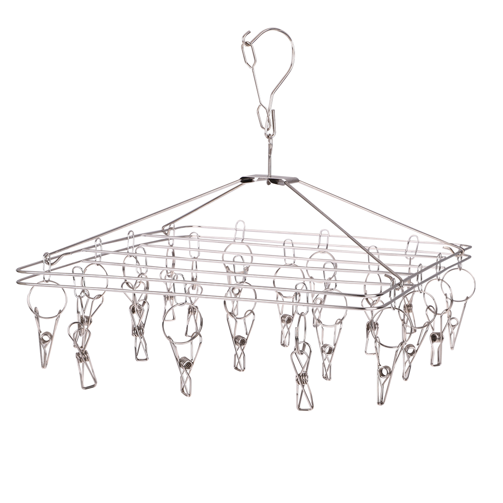 D.Line Stainless Steel Hanging Rectangle Clothes Hook Dryer 20 Pegs 37x30cm (2 Pack) — image 2