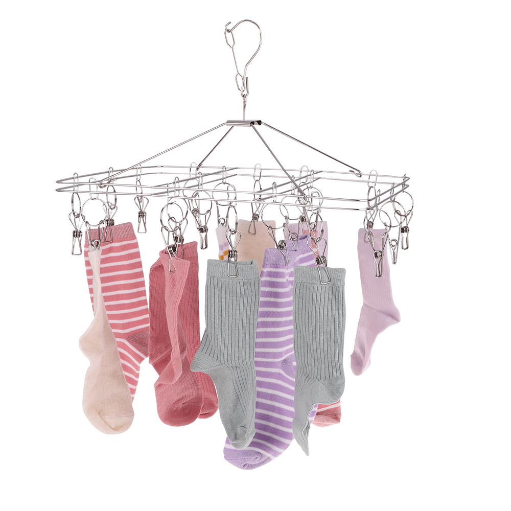 D.Line Stainless Steel Hanging Rectangle Clothes Hook Dryer 20 Pegs 37x30cm (2 Pack) — image 4