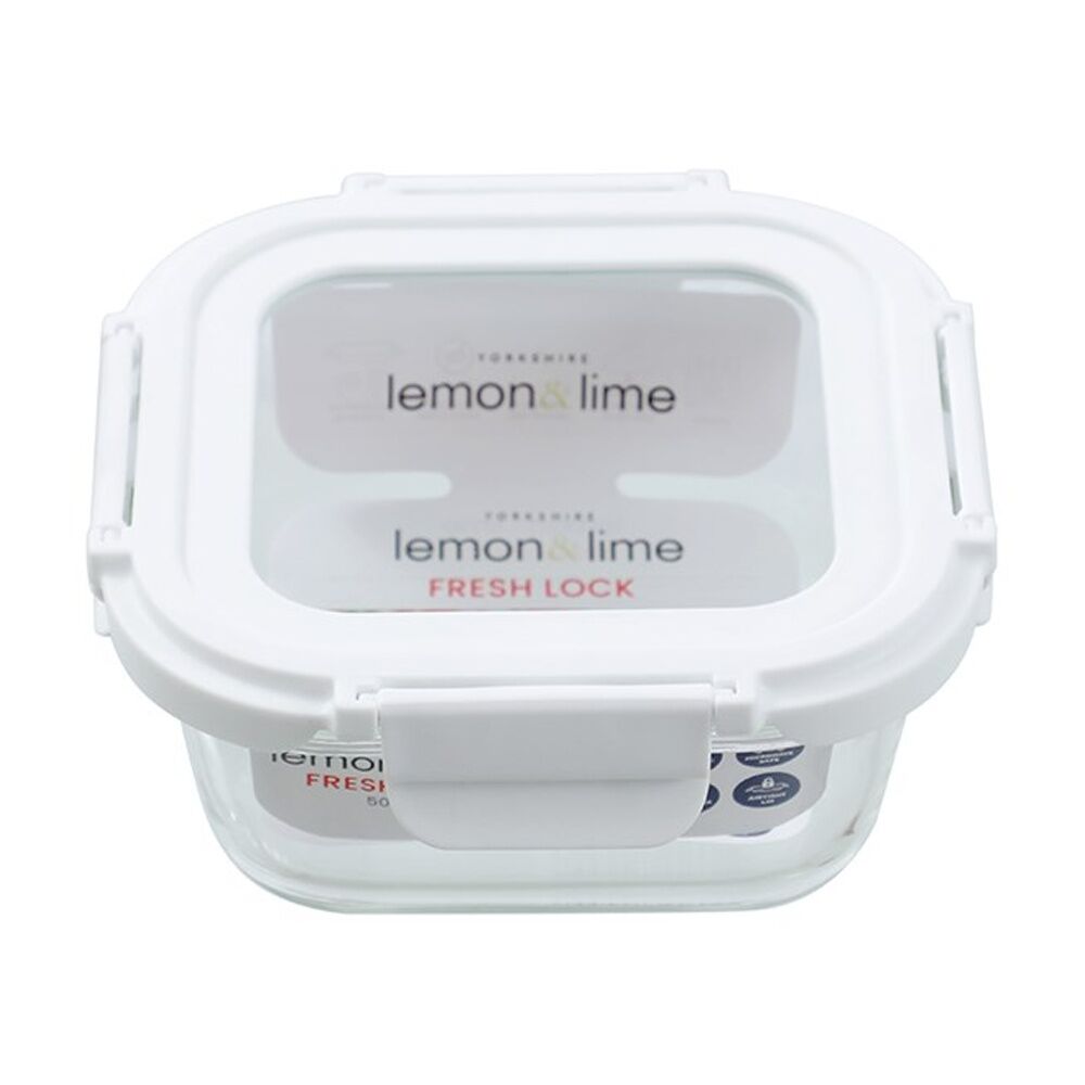 Lemon and Lime Yorkshire Fresh Lock Container Square 500ml Food Safe (6 Pack) — image 4