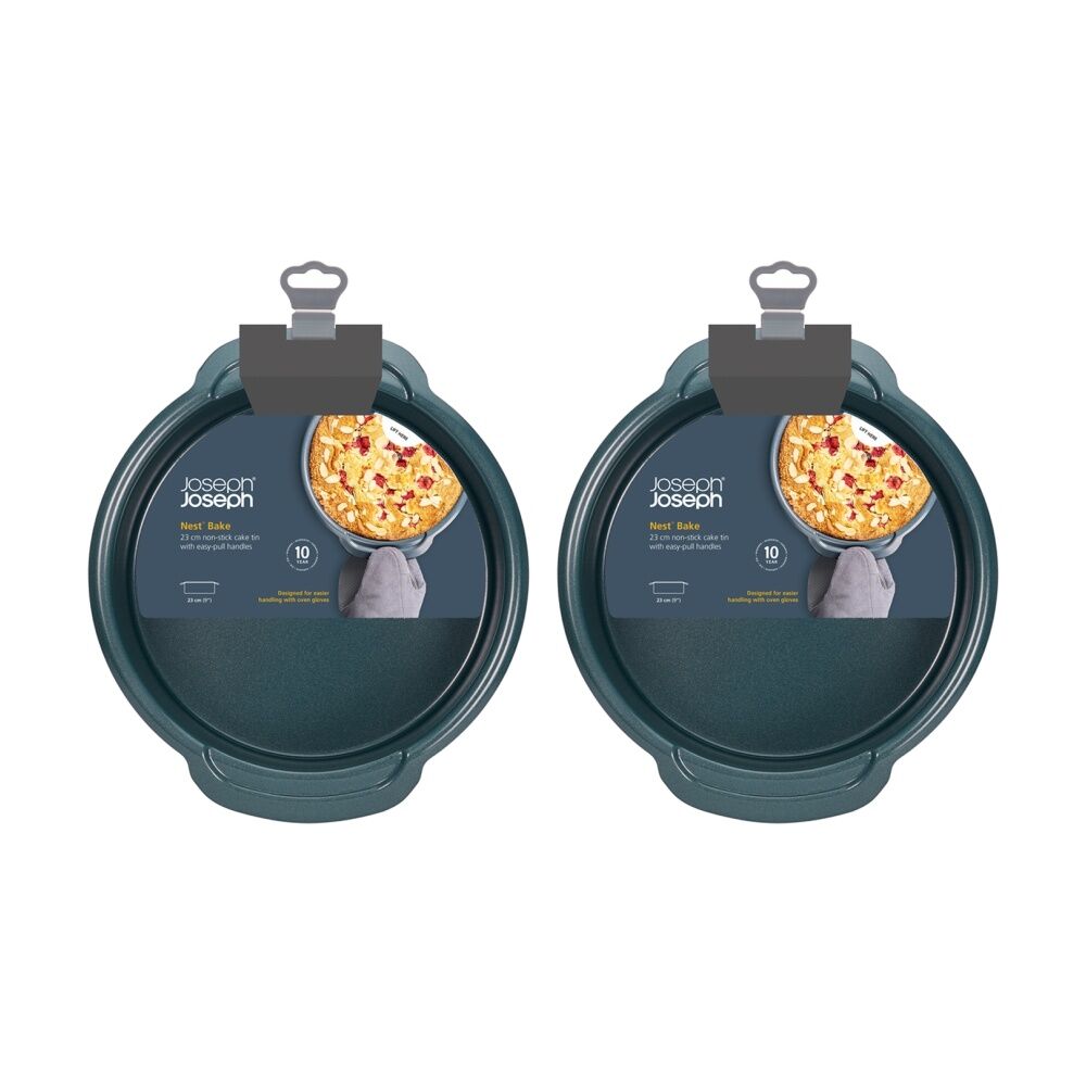 Joseph Joseph Carbon Steel Non-Stick Nest Bake Round Cake Tin 23cm Blue (2 Pack)