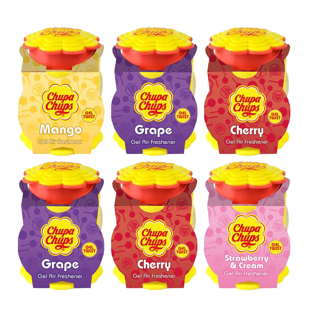 Chupa Chups 73g Air Freshener Gel Twist Assorted Home Room Fragrance (6 Pack)
