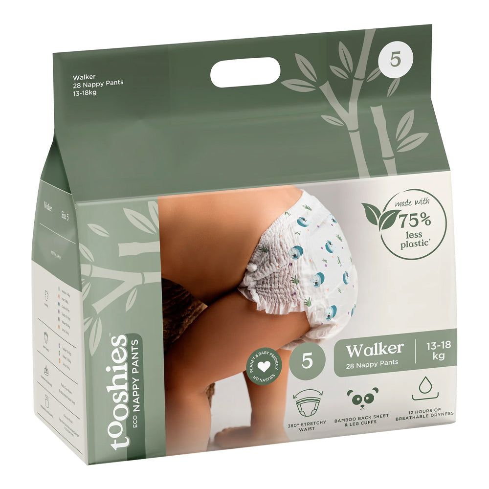Tooshies 28pc Tooshies Size 5 13-18kg ECO Baby Toddler Breathable Bamboo Nappy Pants (2 Pack) — image 2
