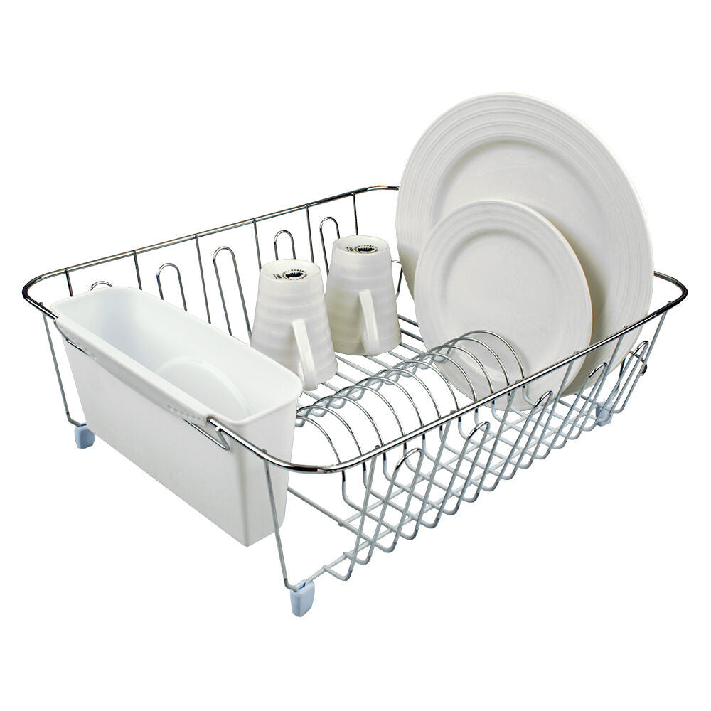 4581w-d-line-chrome-pvc-large-dish-drainer-w-caddy-white