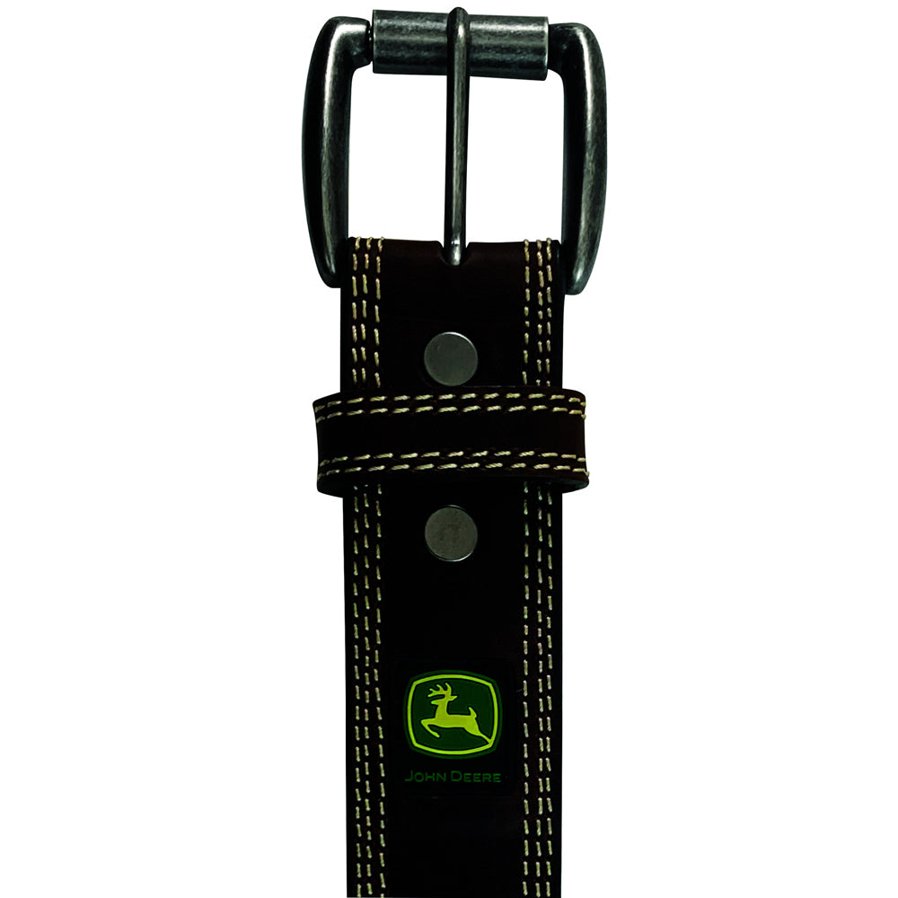 John Deere Men's Bridle Leather Belt Dark Brown — image 2