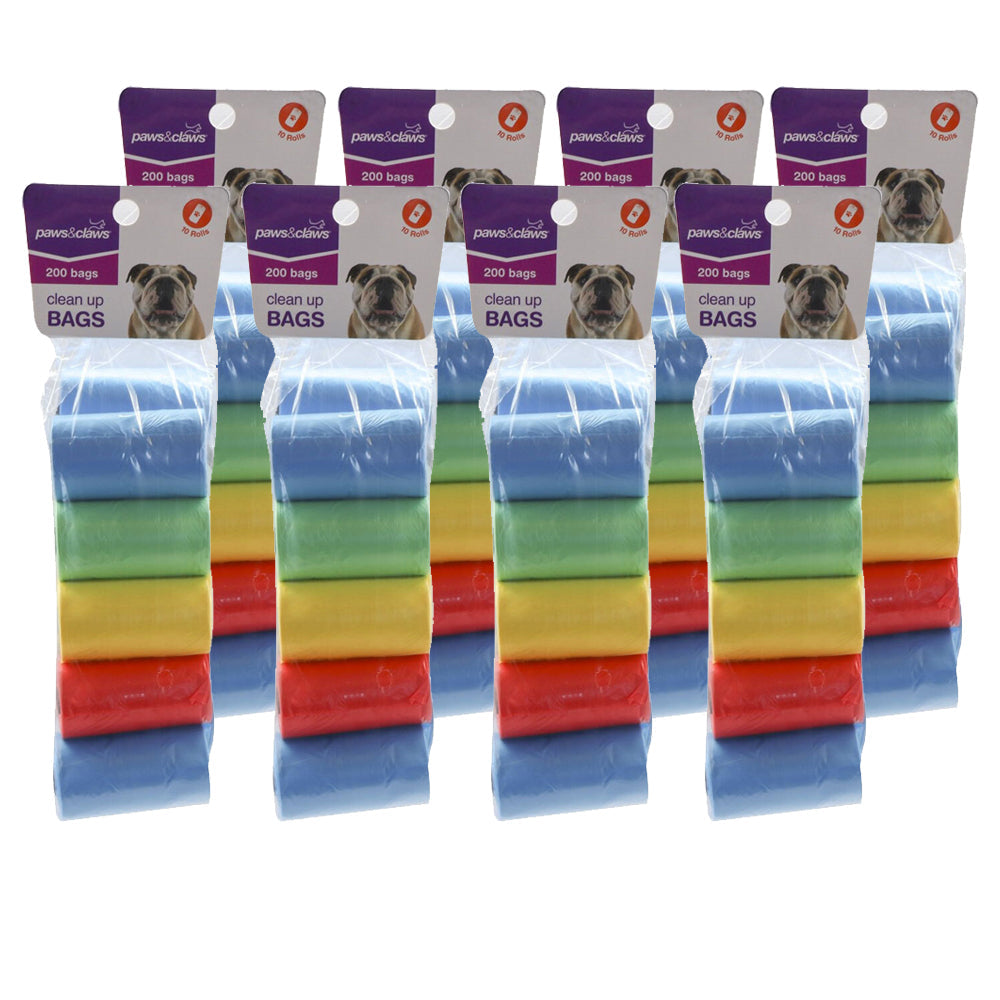 Paws and Claws Doggy Clean Up Bags Garbage Poop Bag Pet Dog Waste Storage (1600 Pieces)