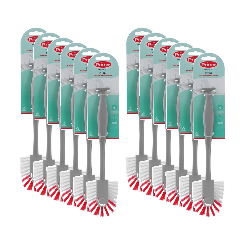 Boxsweden Prime Essentials Suction Handle Dish Brush Cleaning Assorted (12 Pack)