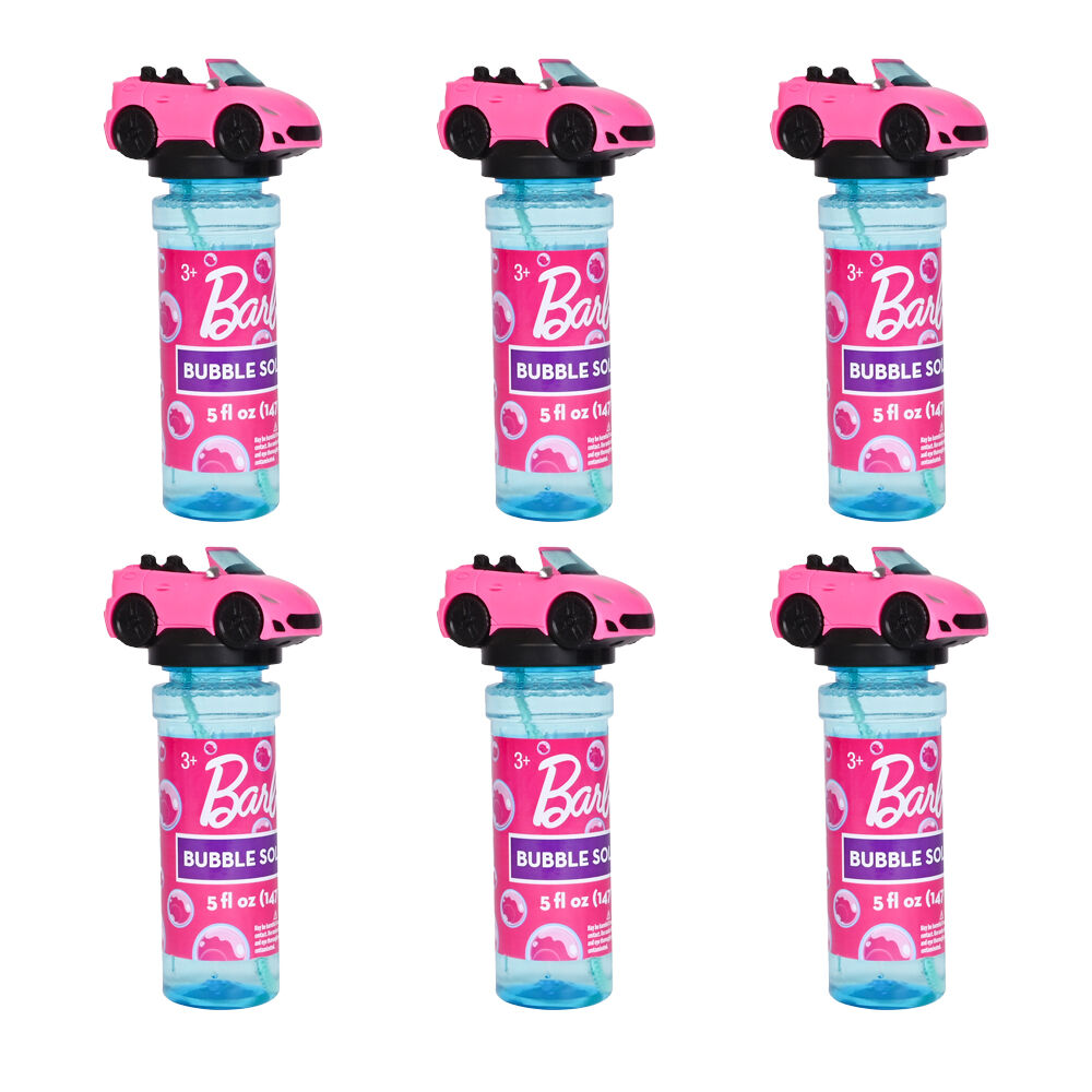 Barbie Blowing Bubbles Bottle w/Pink Convertable Wand Outdoor Activity 147ml (6 Pack)