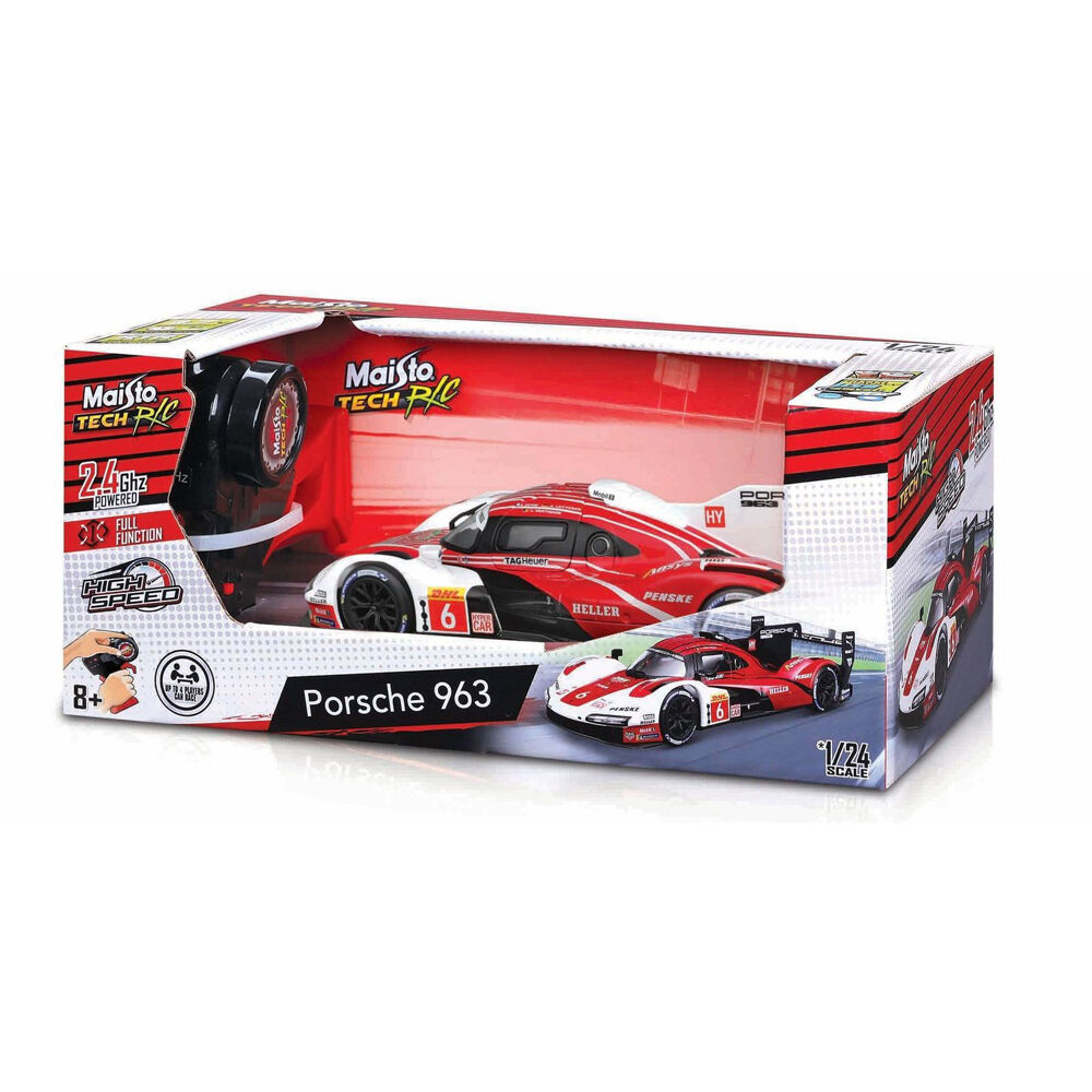 Maisto TECH 1:24 Red/White Porsche 963 Penske #6 WEC Remote Control Car