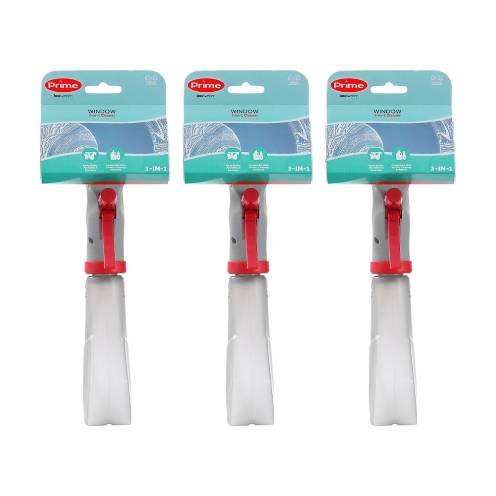 Boxsweden Prime Window 3 In 1 Cleaner Sturdy Squeegee for Cleaning (3 Pack)