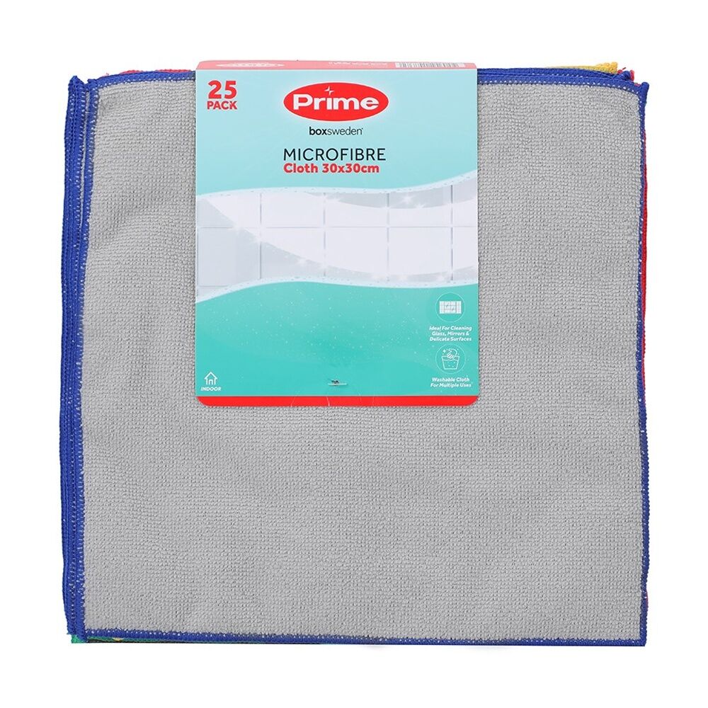 Boxsweden 3x 25pc Prime Microfibre Cloths Value Pack Cleaning 30x30cm — image 2