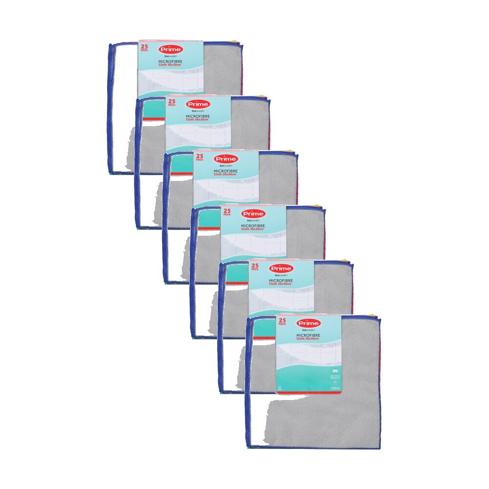 Boxsweden 25pc Boxsweden Prime Microfibre Cloths 30x30cm Value Pack for Cleaning (6 Pack)