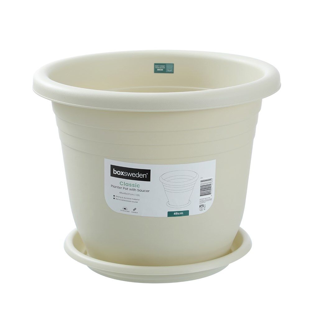 Boxsweden Classic Plastic Planter Pot 46cm w/ Saucer Assorted 46x46x37cm (4 Pack) — image 9