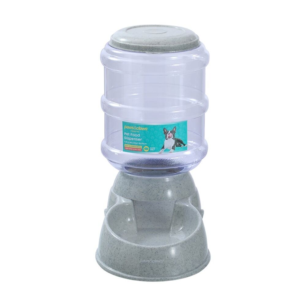 Paws and Claws Barrel Pet Food Dispenser 3.8L 32x17.5x31cm Easy To Clean