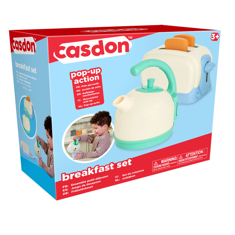 Casdon Kids Children 3y+ Pretend Play Kitchen Toy Classique Breakfast Set