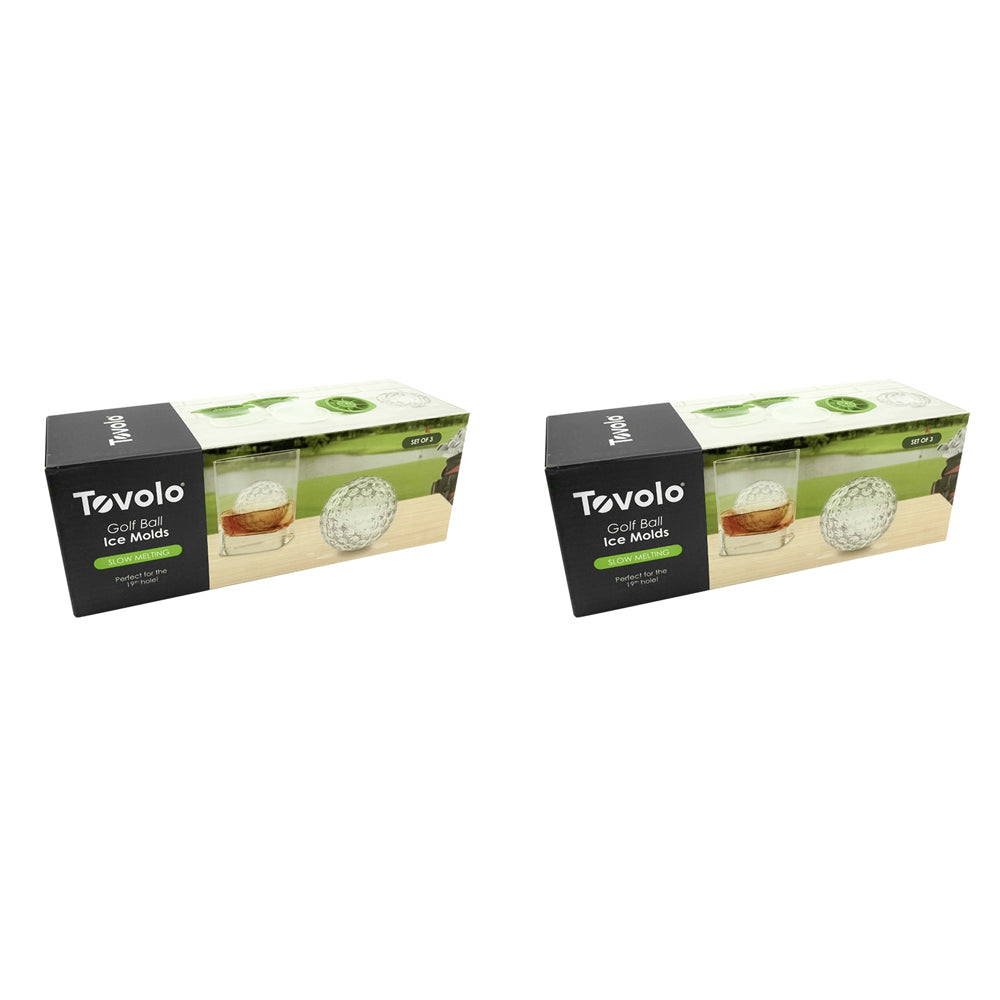 Tovolo Golf Ball Ice Mould Set w/ Silicone Cap Kitchen Barware Green (6 Pieces)