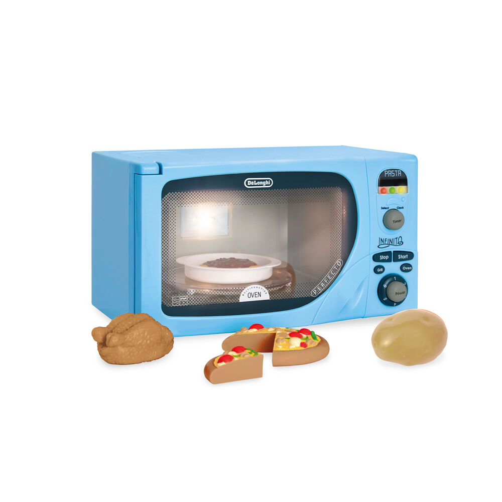 Casdon Kids Children 3y+ Blue Pretend Play Kitchen Toy Delonghi Microwave