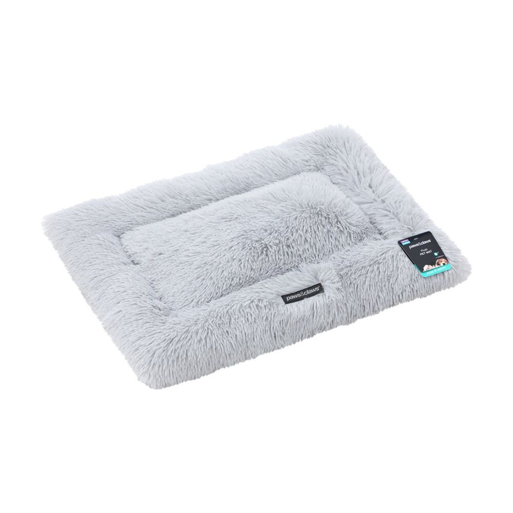 Paws and Claws Pet Mat Medium 70x50x4cm Light Grey Super Plush Washable (4 Pack) — image 2