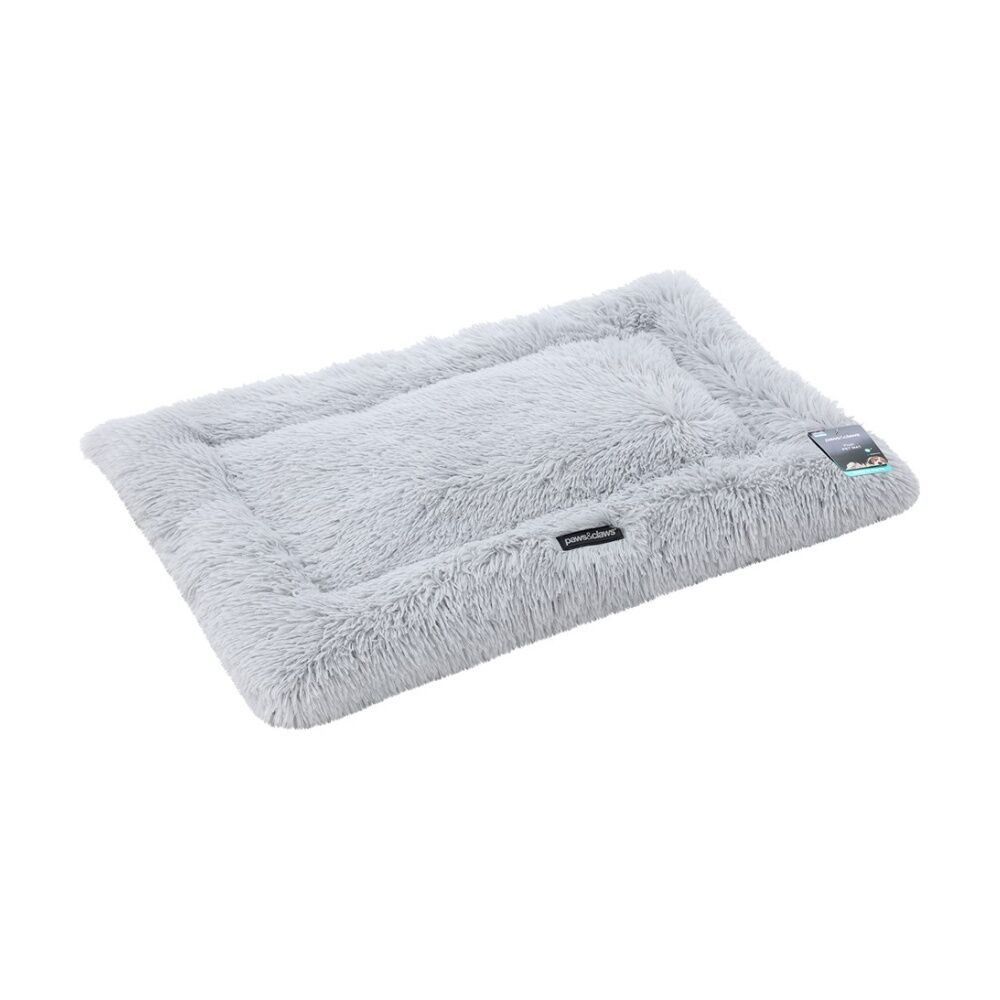 Paws and Claws Pet Mat Large 90x60x4cm Light Grey Washable Super Plush