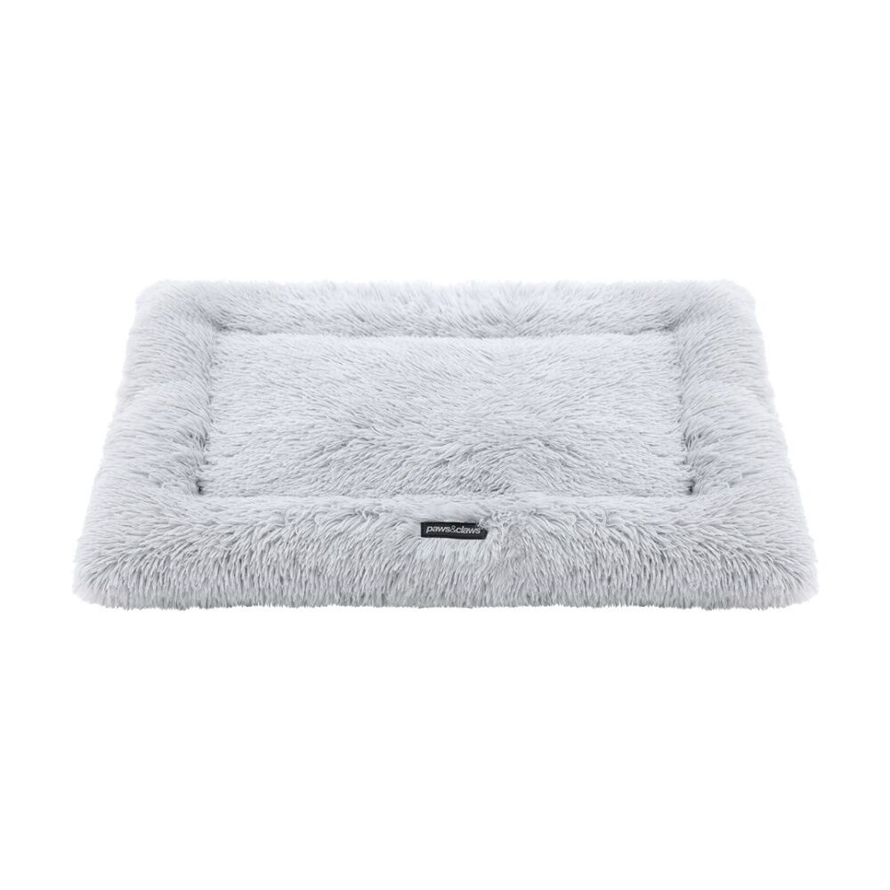 Paws and Claws Pet Mat Large 90x60x4cm Light Grey Washable Super Plush — image 2