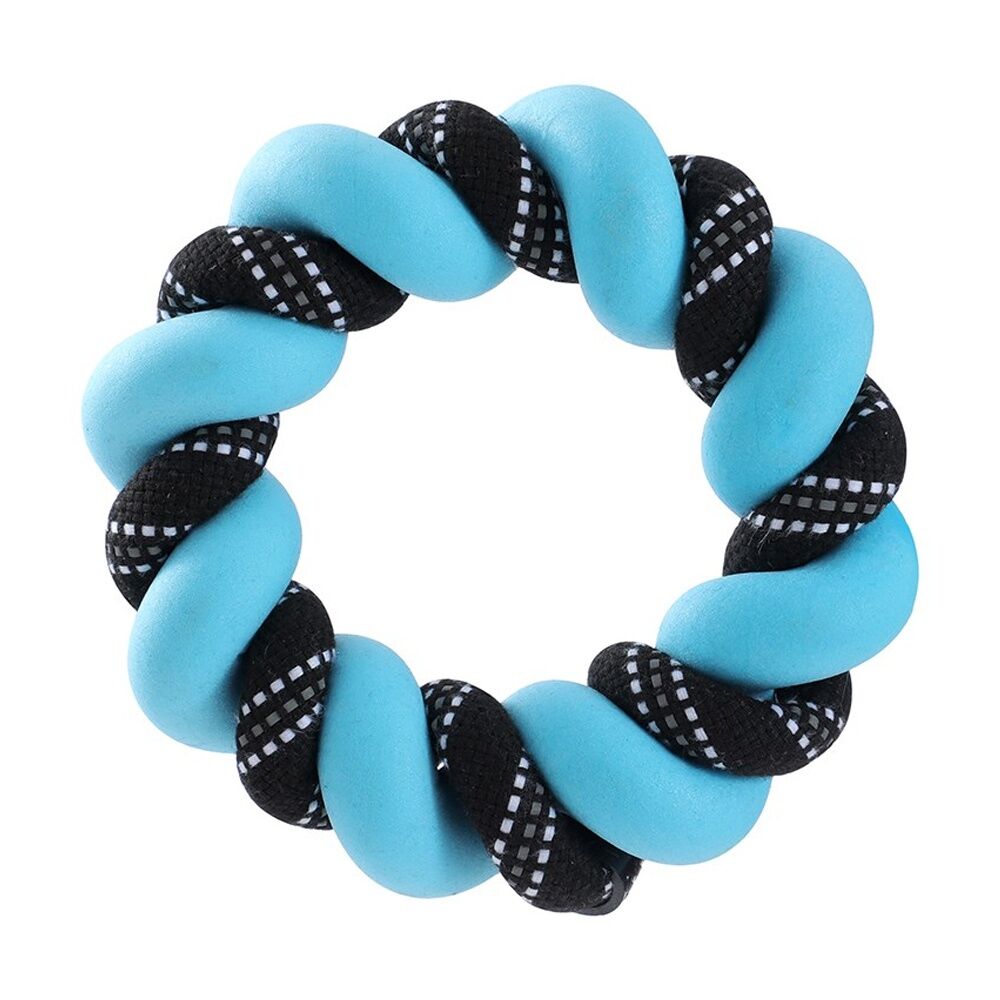 Paws and Claws Twisty Chew Ring Toy 18x4.5x4.5cm with Woven Rope Assorted — image 3