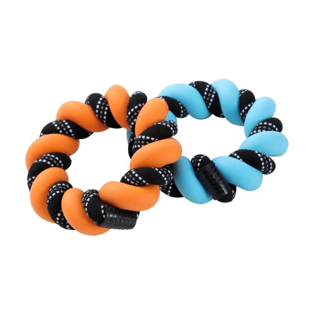 Paws and Claws Twisty Chew Ring Toy 18x4.5x4.5cm with Woven Rope Assorted — image 2