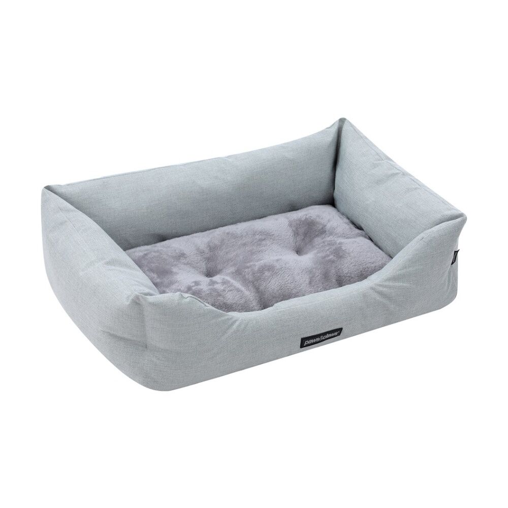 Paws and Claws Walled Pet Bed Medium 70x50x21cm High Walls Light Grey — image 3