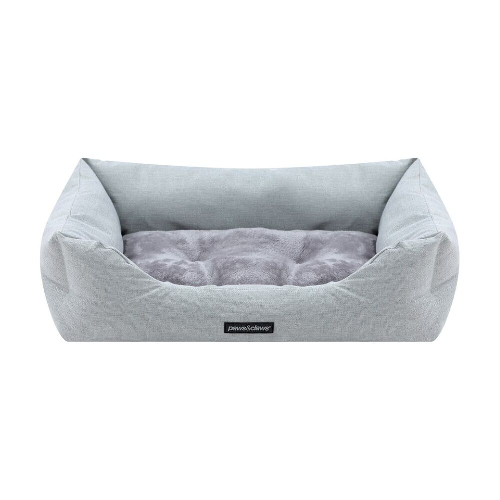 Paws and Claws Walled Pet Bed Medium 70x50x21cm High Walls Light Grey — image 4