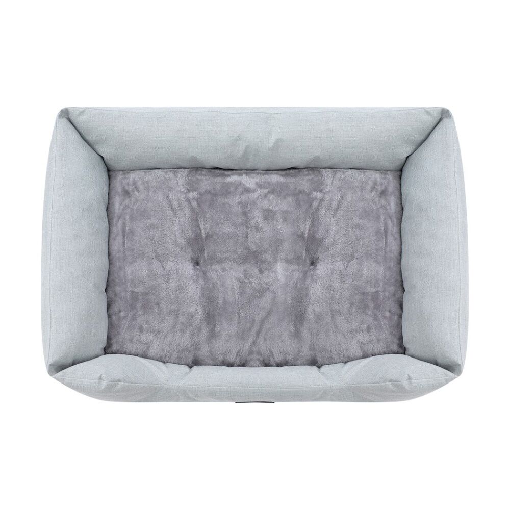 Paws and Claws Walled Pet Bed Medium 70x50x21cm High Walls Light Grey — image 7