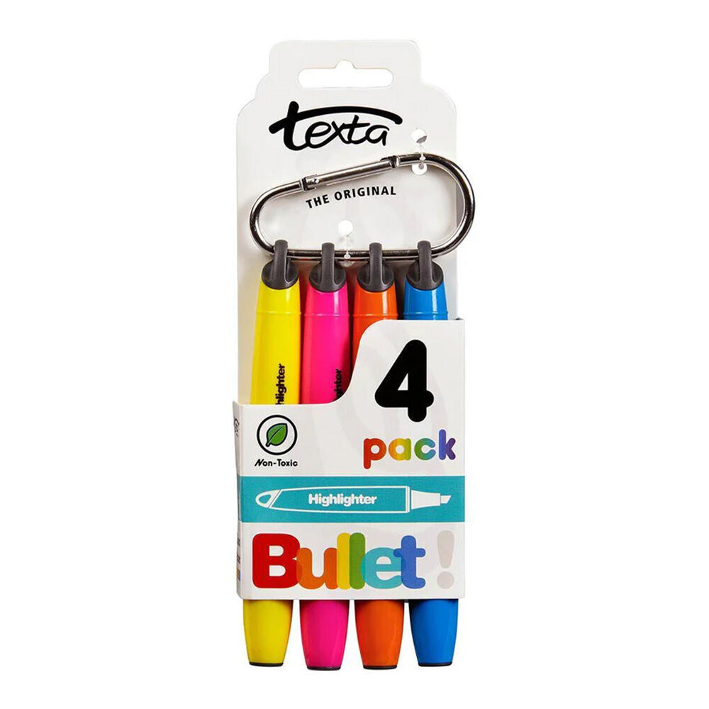 49550-4pc-texta-1-4mm-bullet-highlighter-non-toxic-yellow-pink-orange-blue