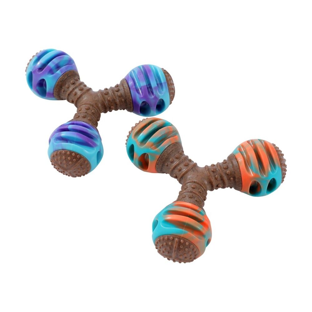 Paws and Claws Boobone TPR Giggle Tri Toy Chicken & Peanut Butter Assorted (12 Pack) — image 4