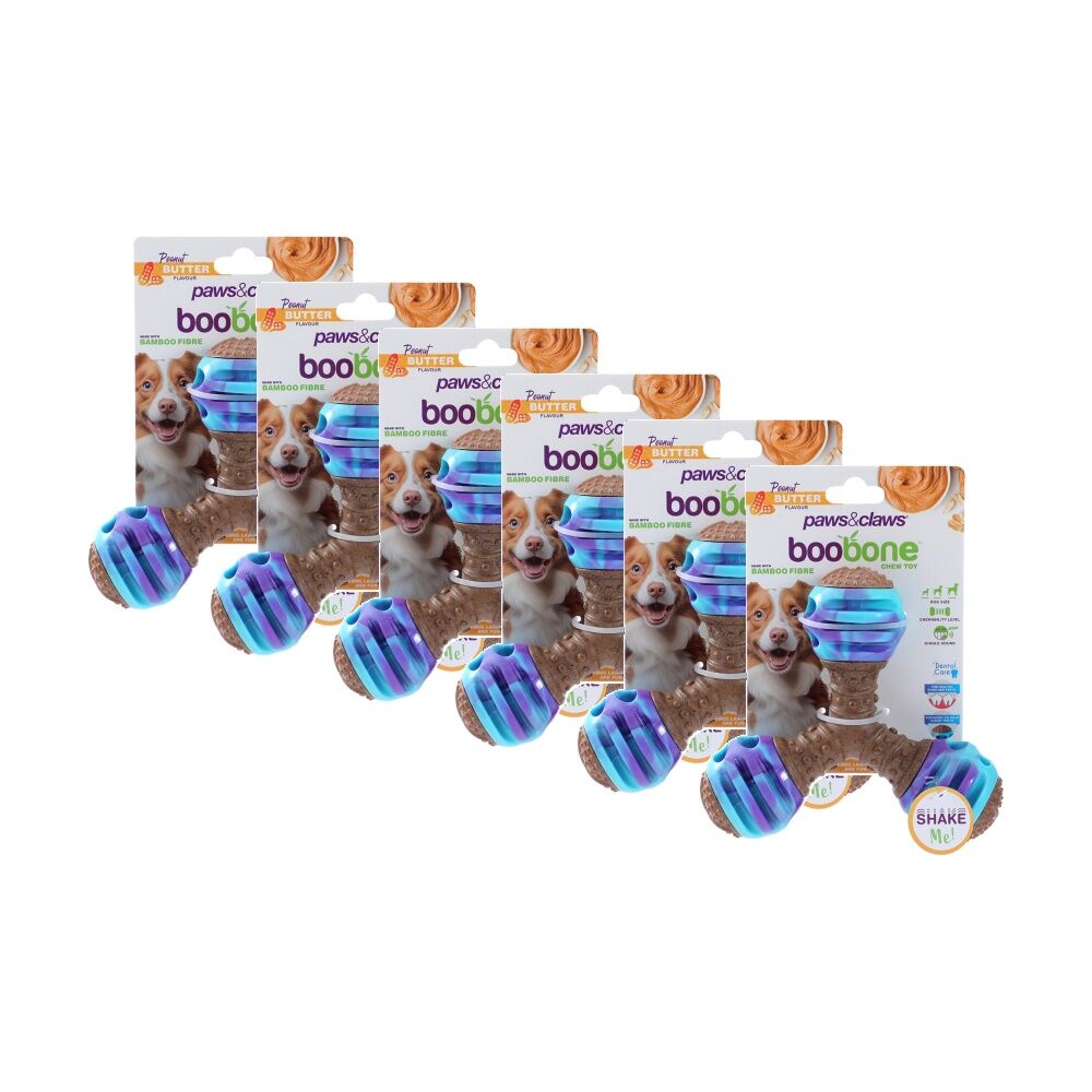 Paws and Claws Boobone TPR Giggle Tri Toy Chicken & Peanut Butter Assorted (6 Pack)