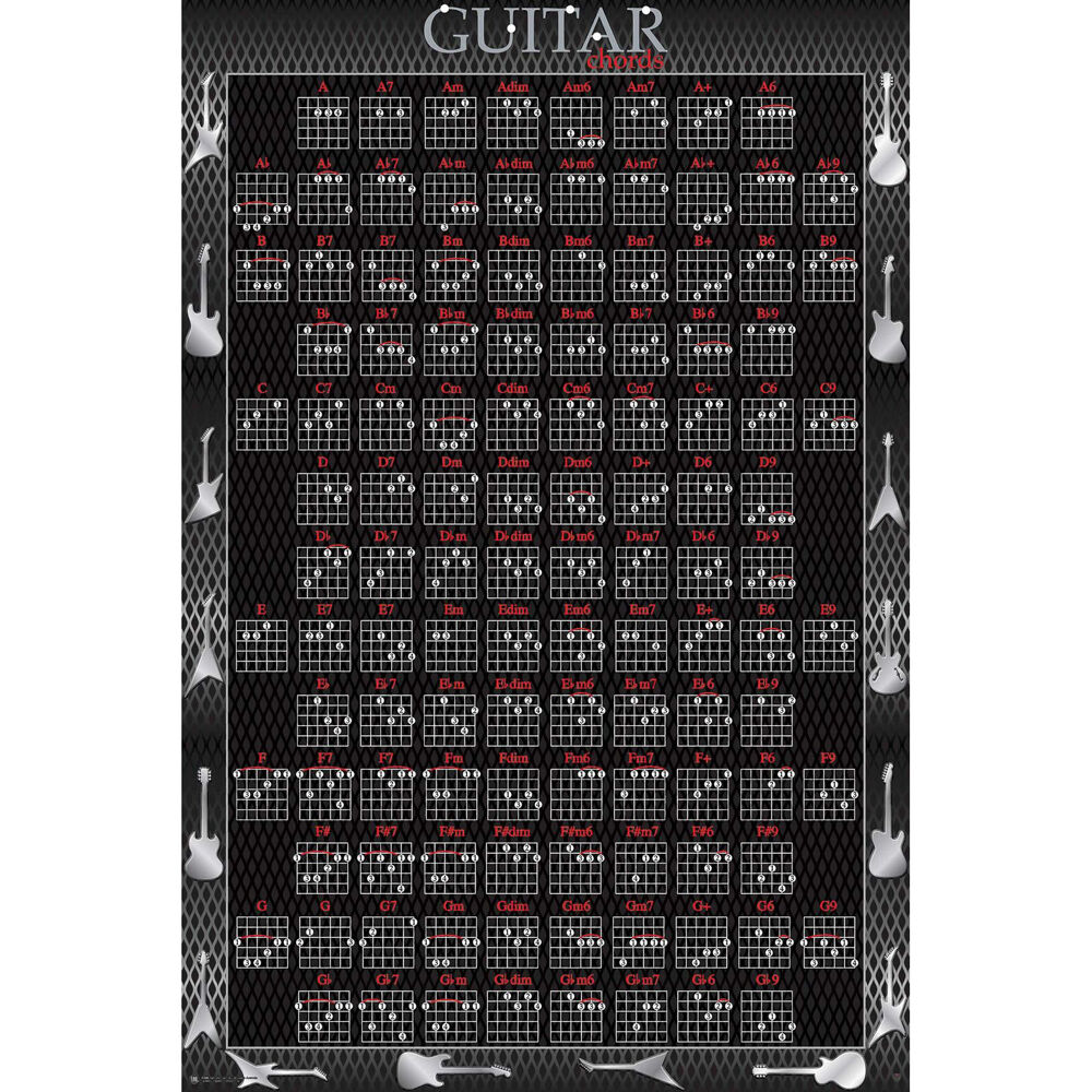 4966-impact-merch-guitar-chords-black-poster-91-5x61cm-home-room-decor