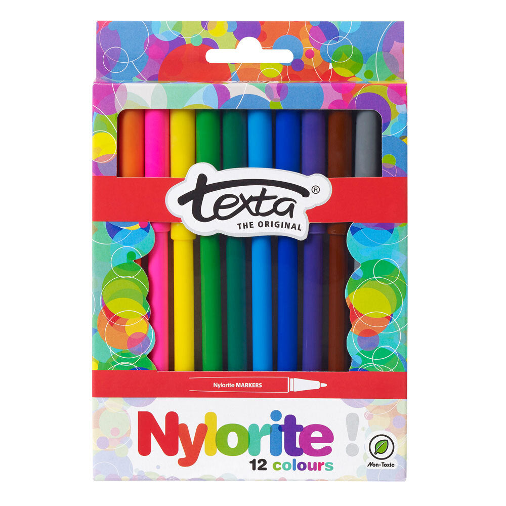 Texta 12pc Texta The Original Nylorite Coloured Drawing Kids Markers Art Water Base (2 Pack) — image 2