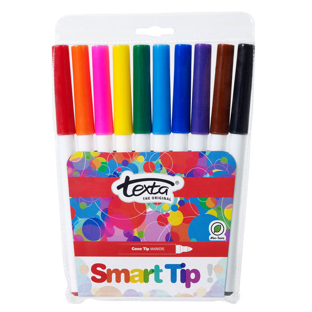 Texta 10pc Texta The Original Smart Bullet Tip Markers Water Based Kids Drawing Pen (2 Pack) — image 2