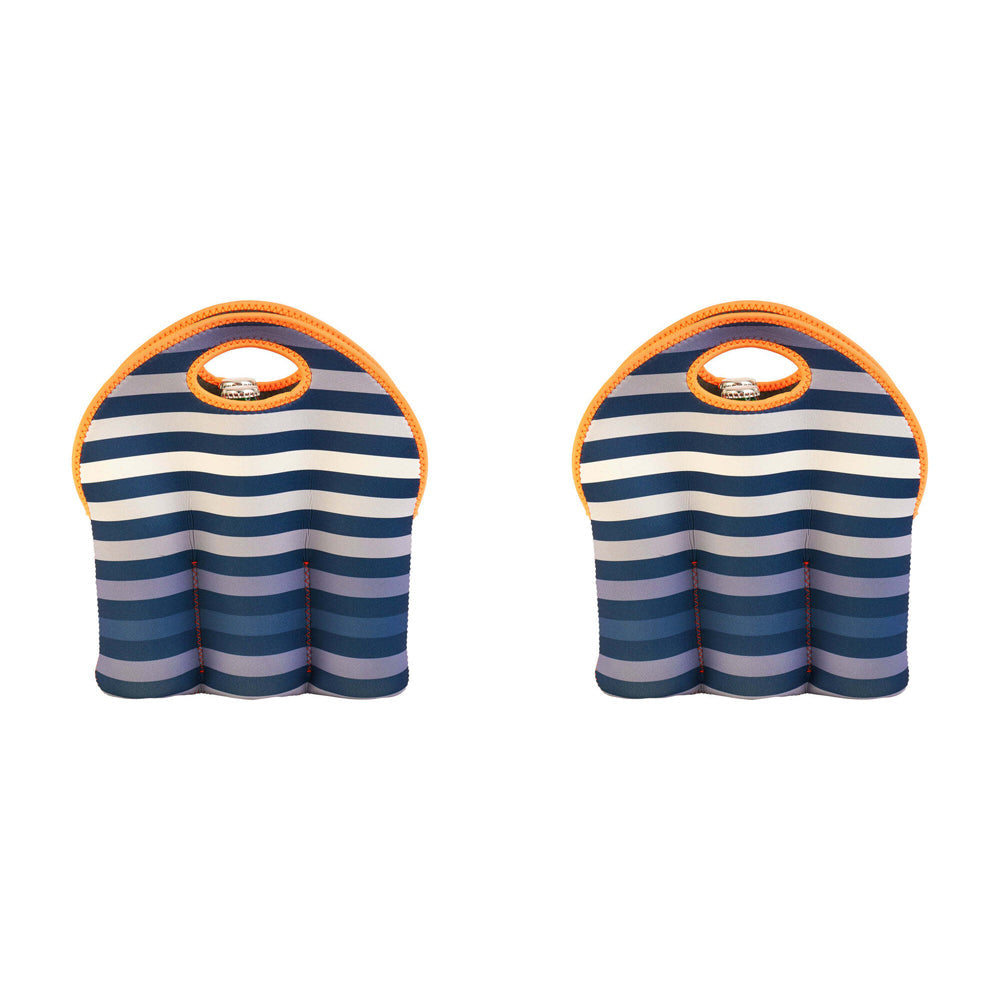 Annabel Trends Neoprene 6-Bottle Carrier 30cm Barware Storage Gradient Stripe (2 Pack)