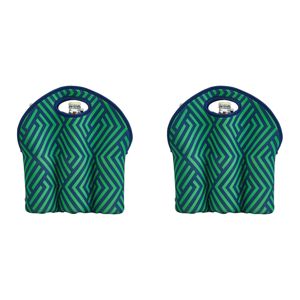 Annabel Trends Neoprene 6-Bottle Carrier 30cm Barware Storage Bag Zig Zag (2 Pack)