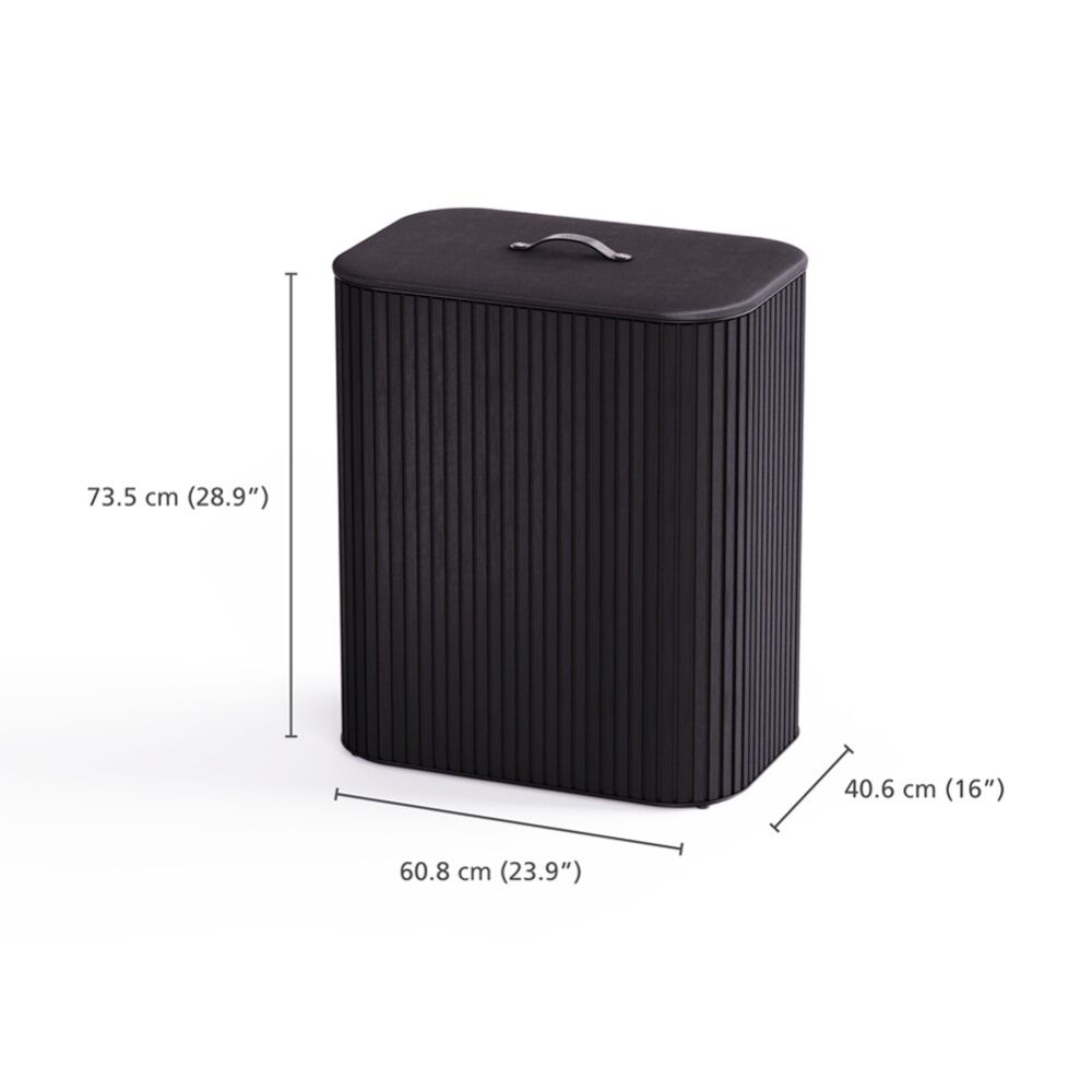 Joseph Joseph 90L Laundry Basket 3 Compartments With Drop-In Handles Black — image 6
