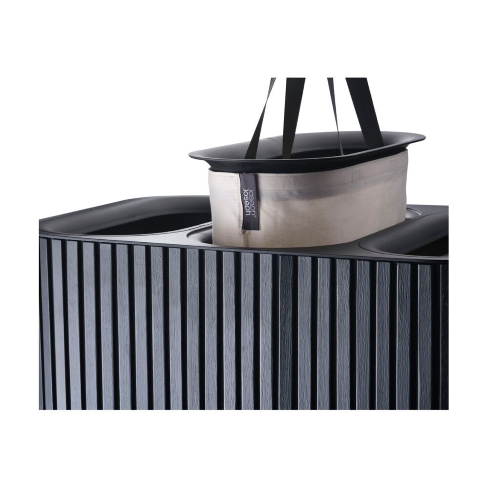 Joseph Joseph 90L Laundry Basket 3 Compartments With Drop-In Handles Black — image 8