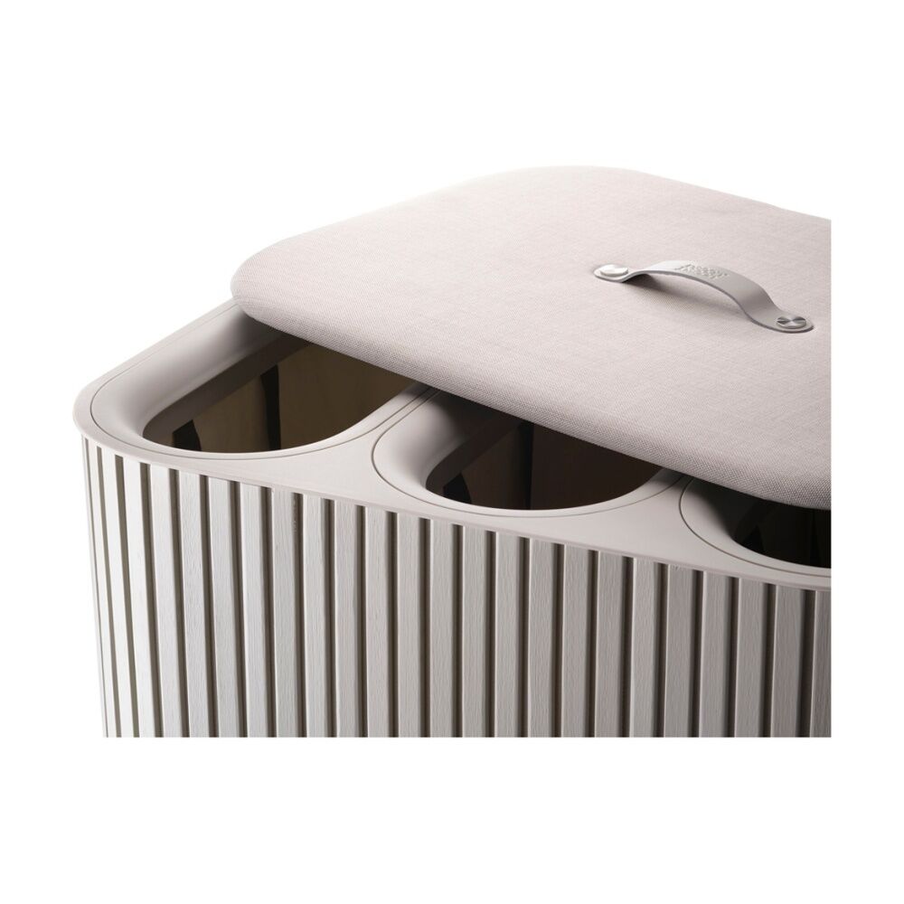 Joseph Joseph 90L Laundry Basket 3 Compartments With Drop-In Handles Bamboo Ecru — image 8