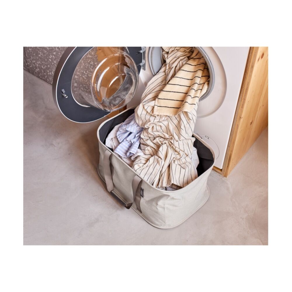 Joseph Joseph Hold-All Collapsible Laundry Washing Basket With Handles Cream-Brown — image 8