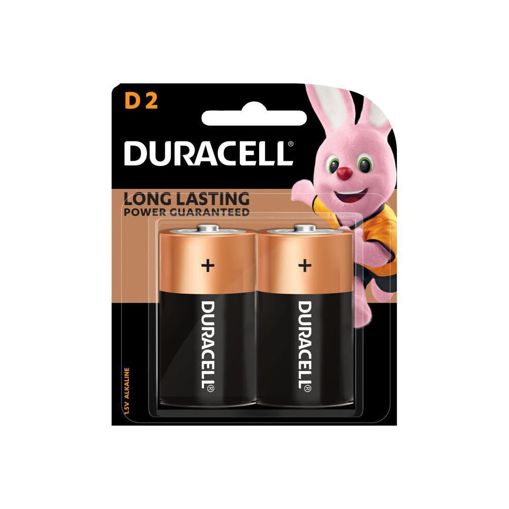 Duracell D Size 1.5V Alkaline Batteries Battery Pack Single-Use (2 Pieces)