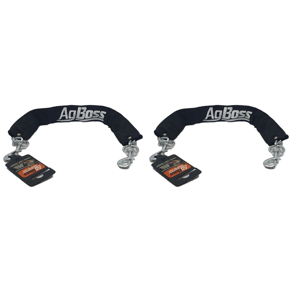 Agboss Dog Ute/Car Heavy Duty Chain With Snap Hooks Black 4x500mm (2 Pack)