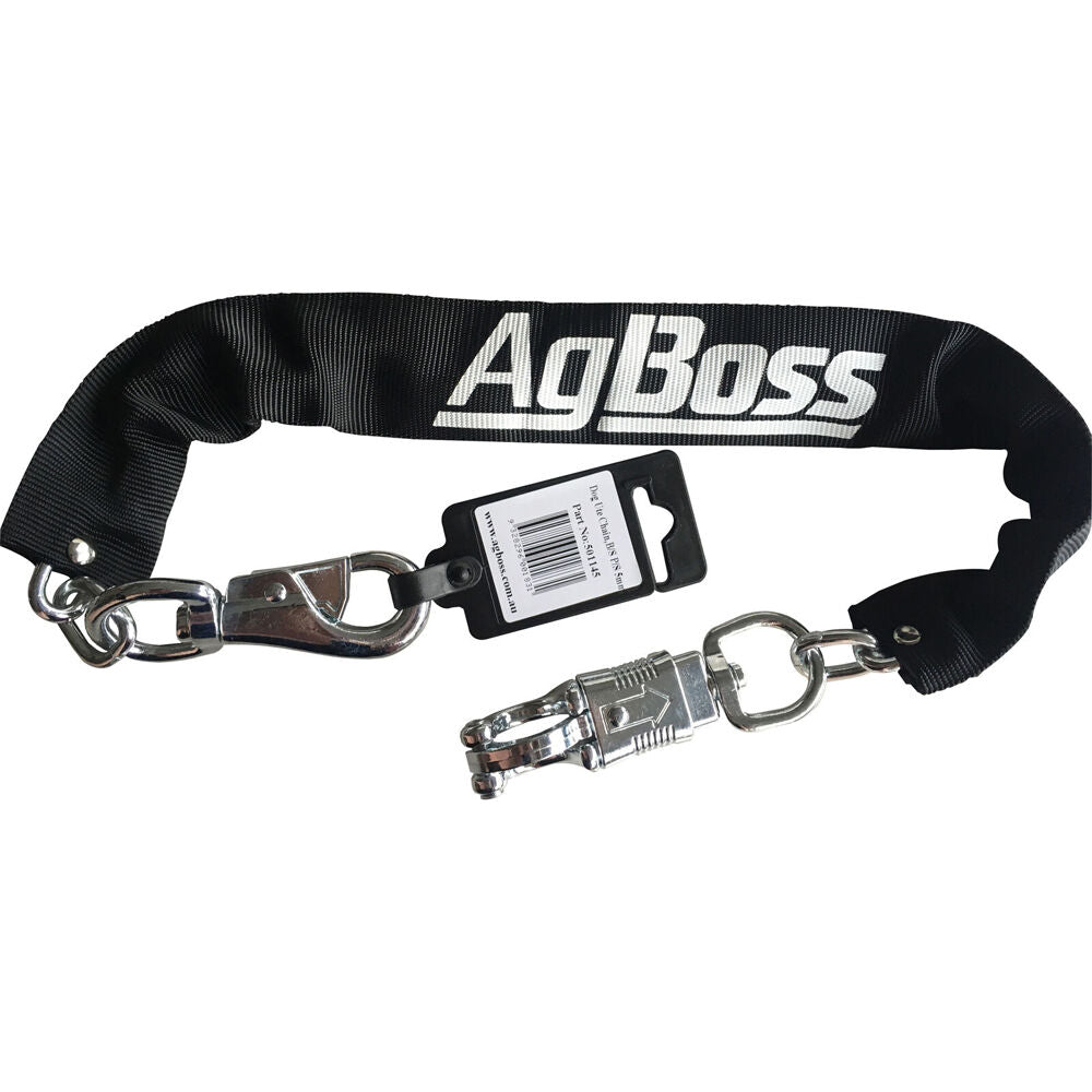 Agboss Black 5x500mm Dog Ute/Car Chain With Bull And Panic Snap