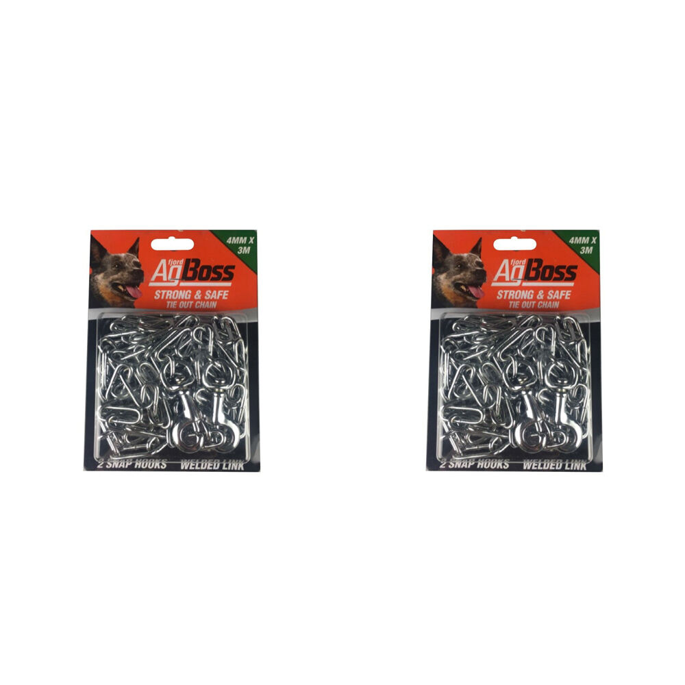 Agboss Heavy Duty Adjustable Welded Link Tie Out Chains 4mmx3m (2 Pack)