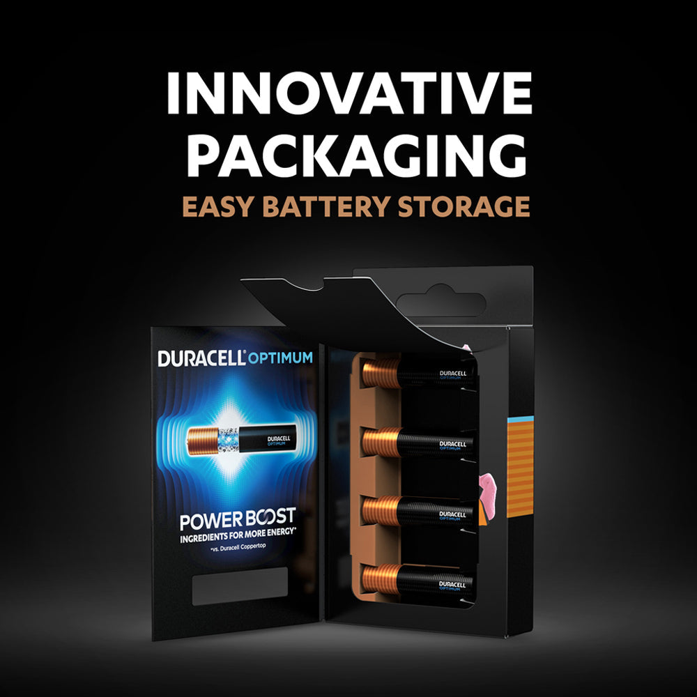 Duracell 8pc Duracell Optimum Alkaline AAA Size Battery Pack Single Use Batteries (4 Pack) — image 2